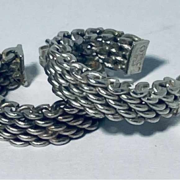 Authentic Tiffany & Co. Somerset Mesh Hoop Earrings 925 Sterling Silver - Picture 11 of 11